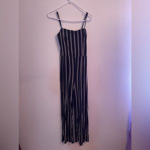 Black and white striped jumpsuit